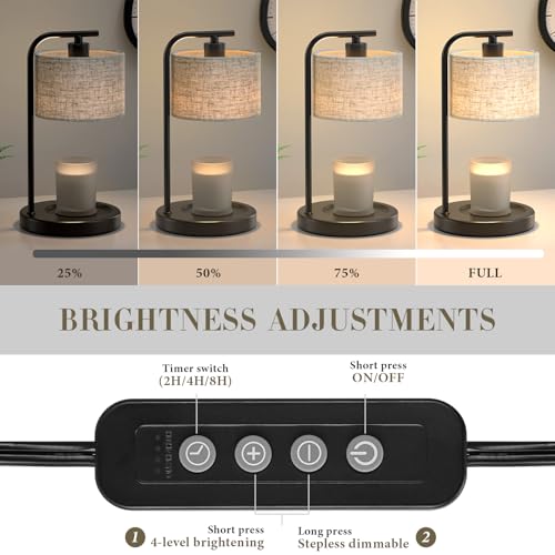 Spclsim Black Candle Warmer Lamp with Timer Dimmer, Electric Candle Warmer Wax Heater, Birthday Gifts for Women Her Mom, H...