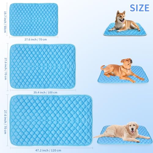 PETZOOKA Dog Cooling Mat Self Cool Pad for Dogs and Cats, Washable Portable Pet Sleeping Pad for Summer,27.5" x 18.5"