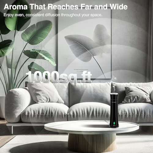 Hotel Scent Diffuser Starter Kit - 1500 Sq Ft Coverage, Premium Plastic Essential Oil Diffuser, Waterless Diffuser for Hom...