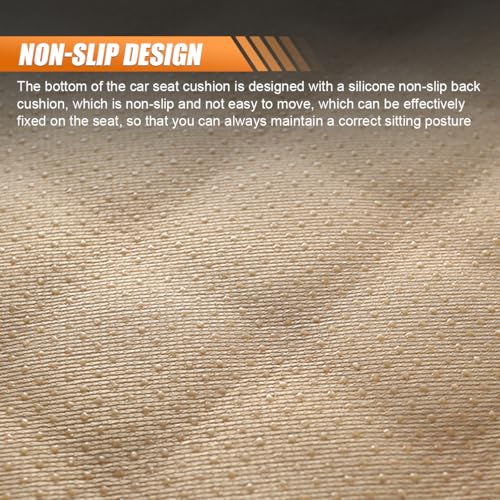 GAOLAOSY Car Seats Cover, Comfortable Linen Front Seat Cushion Pad with Storage Pocket, Breathable Anti-Slip Seat Protecto...