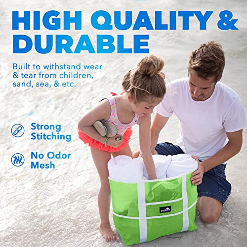 Dejaroo Mesh Sand Free Bag - Strong Lightweight Bag For Beach & Vacation Essentials. Tons of Storage!