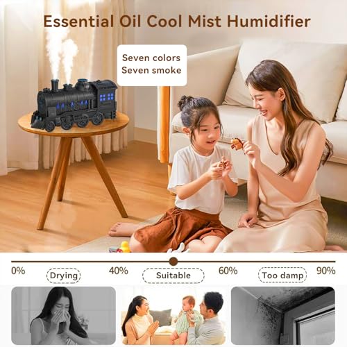 Train Diffusers for Essential Oils,300ml Magic Train Diffuser, Large Room Remote Control Aromatherapy Diffuser, Ultrasonic...