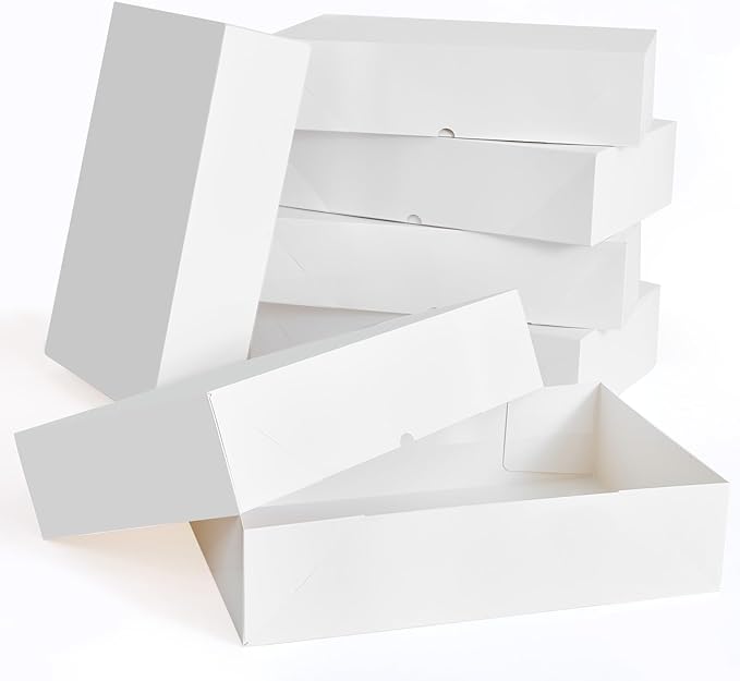 YANGTE 12 Premium Gift Boxes with Lids for Presents, Extra Large White Boxes for Wrapping Gifts, 4-inch Deep Clothing Gift...