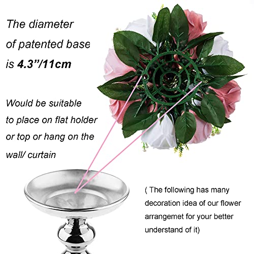 BLOSMON Dusty Rose Flowers Decoration: 2 Pcs Pink Artificial Flowers Balls for Wedding Dinning Table Centerpieces - Fake S...