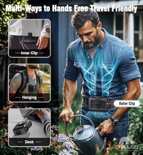 20000mAh Portable Fan,True High Speed Dual Motors with 200% Powerful Airflow, Up to 135Hours and Rechargeable Personal Nec...