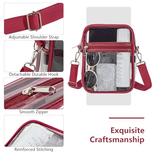 Clear Crossbody Bag - Waterproof Clear Tote Bag, Lightweight 0.3mm PVC Transparent Bag