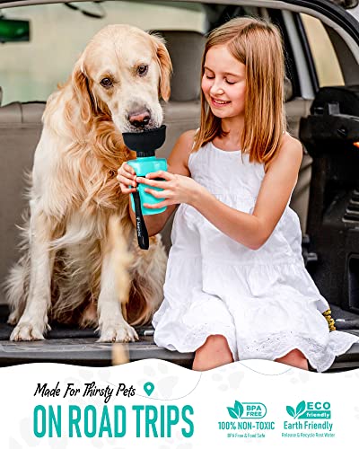 lesotc Dog Water Bottle, Portable Water Dispenser with Bowl, Leak Proof Pet Travel Squeeze Bottle, Puppy Essentials Dog St...
