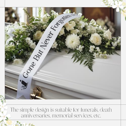 Maysing 4 Pack Funeral Sash Memorial Wreath Sash 59 x 4 Inch Funeral Ribbon Celebration of Life Ribbon for Casket or Wreat...