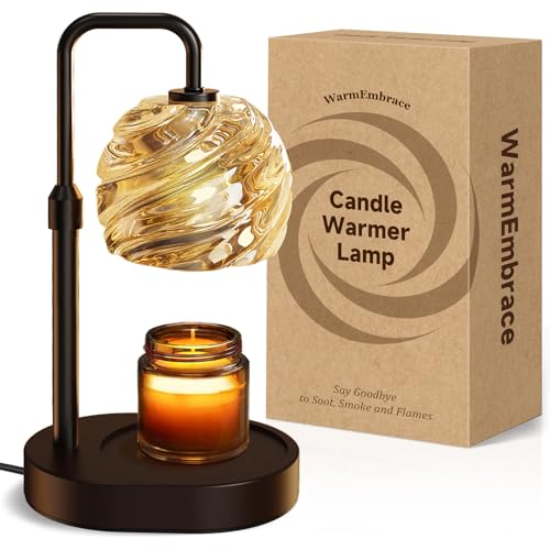 WarmEmbrace Candle Warmer Lamp with Timer for Jar Candles - Dimmable, Height and Brightness Adjustable Electric Wax Warmer...
