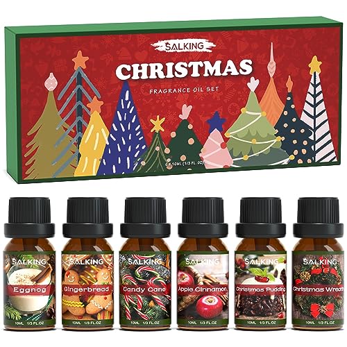 SALKING Christmas Fragrance Oils, Premium Essential Oil for Diffuser, Scented Oil Gift Set for Soap Candle Making - Christ...