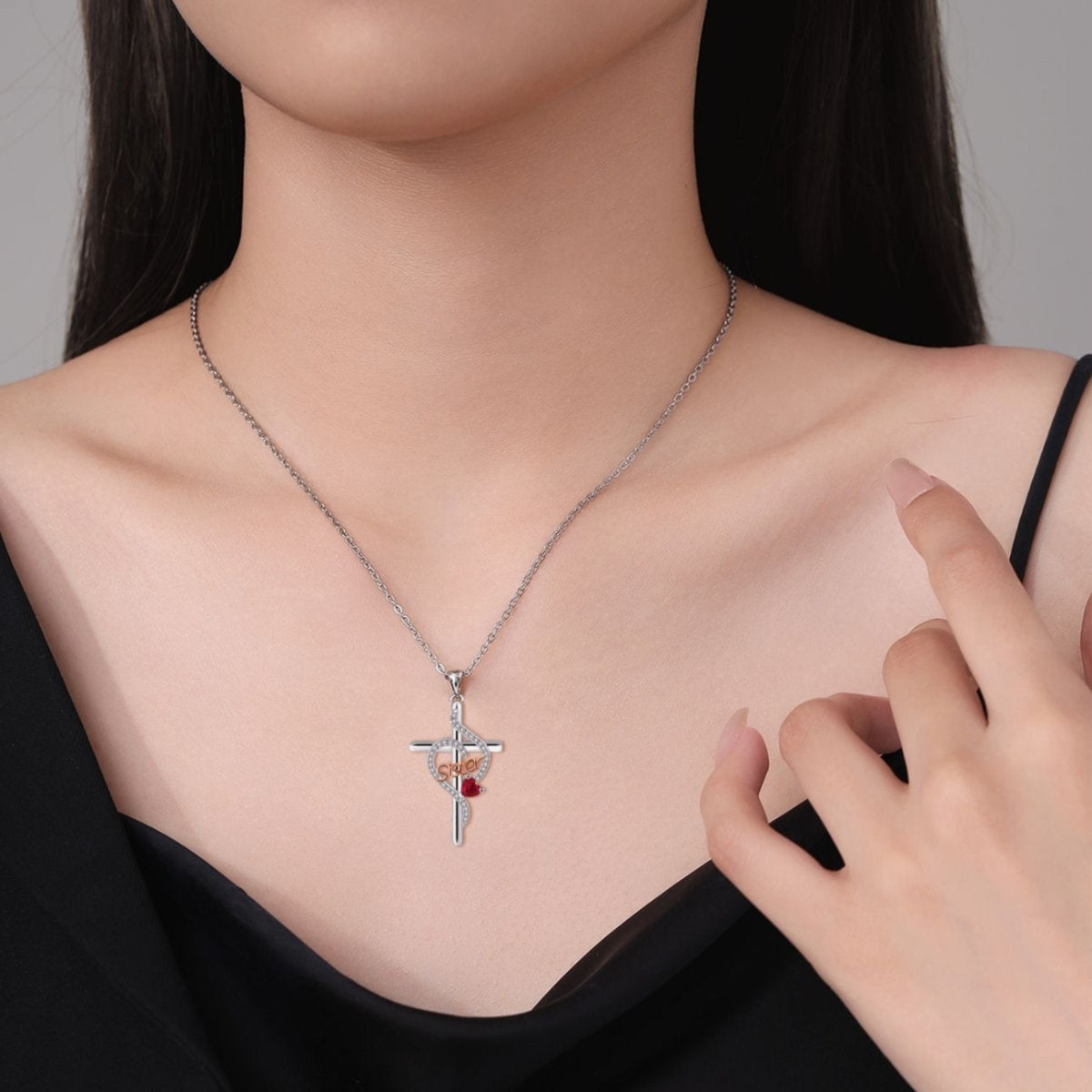 Line Cross Necklace Female Fashion OL Elegant Accessories