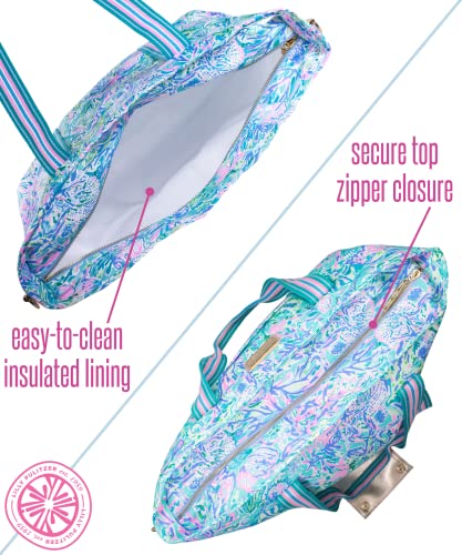 Lilly Pulitzer Picnic and Beach Cooler Bag, Insulated Soft Cooler with Adjustable Shoulder Strap and Zippered Top, Large f...