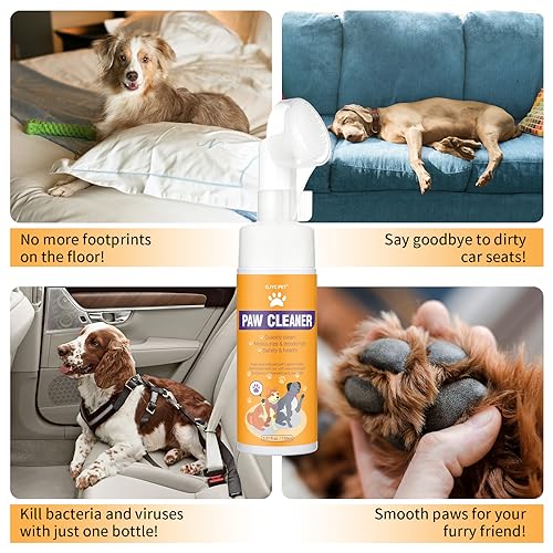 GJYC PET Paw Cleaner for Dogs and Cats,Magic Foam - Clean Paws No-Rinse Foaming Cleanser-Dry Shampoo, Foot Cleaner Brush -...