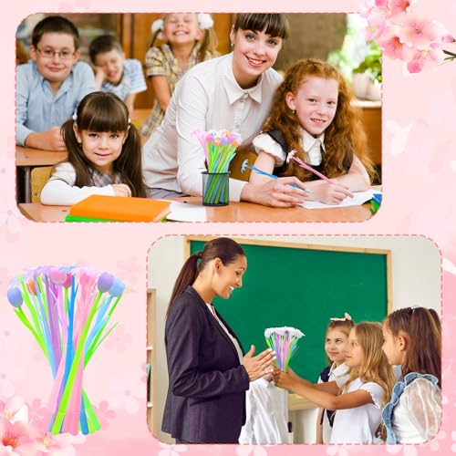 Spakon 36 Sets Teacher Appreciation Gifts 36 Color Changing Flower Pens 36 Thank You Cards Tulip Rose Pen for Teachers Tea...