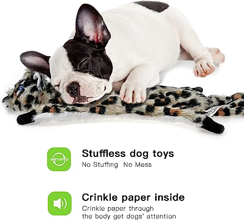 SHARLOVY Dog Squeaky Toy No Stuffing 6 Pack, Dog Toys Crinkle for Small Puppy, Durable Chew Plush Cute Animals Natural for...