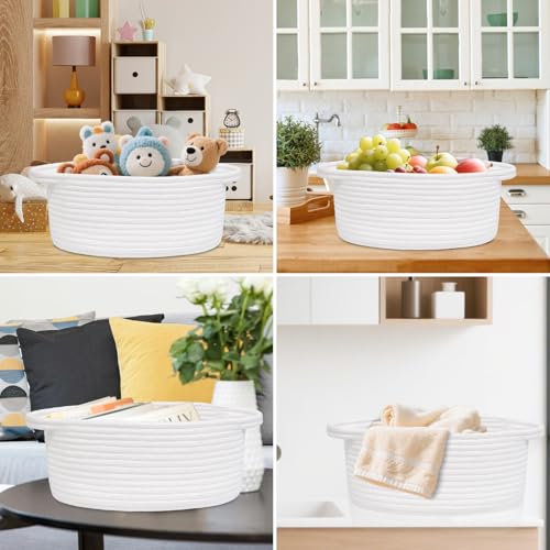 ABenkle Small Basket Empty Gift Basket, Decorative Boho Rope Woven Nursery Storage Organizer Dog Toy Baskets for Baby Show...