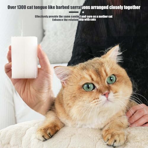 SoarExcelyy 2PC Soft Cat Brush for Grooming - Gentle Cat Tongue Brush with 1300+ Barbed Serrations, Brushes for Sensitive ...
