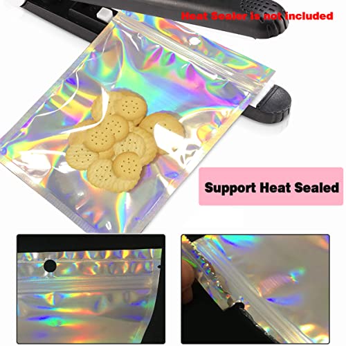 Trunple Smell Proof Bags & Resealable Foil Pouch Mylar Sample Bag Great for Party Favor Food Storage (Holographic Color) (...