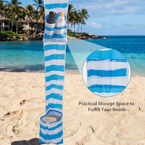 OLIXIS 6'×6' Beach Cabana Tent Sun Shelter – UPF 50+ Easy Setup Cool Canopy Tent Sun Shade with Side Wall, Wind Resistant ...