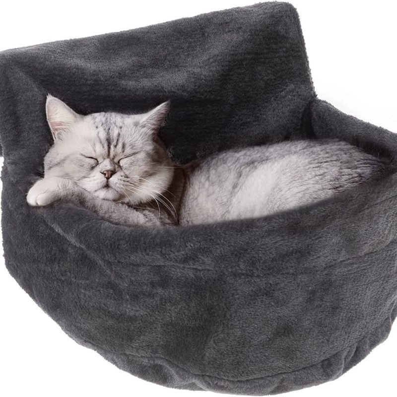 Cat Radiator Bed Warm Winter Basket Faux Fur Kitten Cradle Dog Hammock Puppy Pet