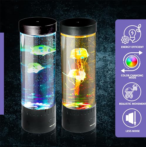 Brewish Jellyfish Lamp (Upgraded Motor 2025),16 Color Changing Mood Lamps, 4 Modes Aquarium Night Light, Artificial Fish T...