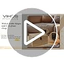 VIKOS Products 10.71x8x5.66-Inch Unfinished Wooden Box with Hinged Lid & Front Clasp for DIY Art Project Crafts Woodcraft ...