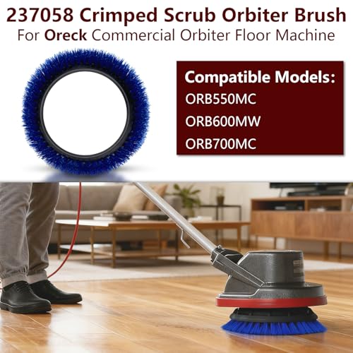 237058 Blue Crimped Polypropylene Scrub Orbiter Brush Replacement for Oreck Commercial ORB550MC, ORB600MW, ORB700MC Orbite...