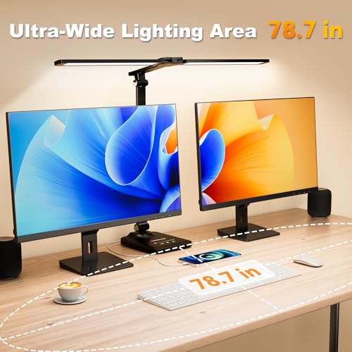 CHARYJOD LED Desk Lamp for Office Home, Height Adjustable Architect Desk Light with USB Adapter, Stepless Dimming Desk Lam...