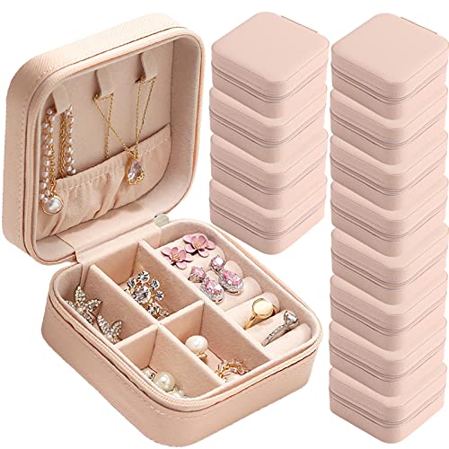 CIPIDI Travel Jewelry Case Bridesmaid Gifts Box,12 Pack Small Jewelry Box Mini Jewelry Organizer,PU Leather Portable Earri...