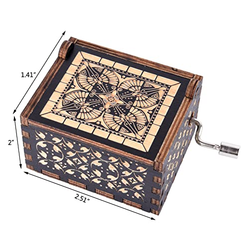 byykit Can't Help Falling in Love Wood Music Box, Antique Engraved Musical Boxes Case for Love One Wooden Music Box - Gift...