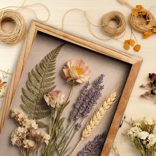 11x14 Nature Wood Shadow Box Frame - 1.57" Deep Display Case for Wedding Memory Box, Flowers and Pictures - Front Opening ...