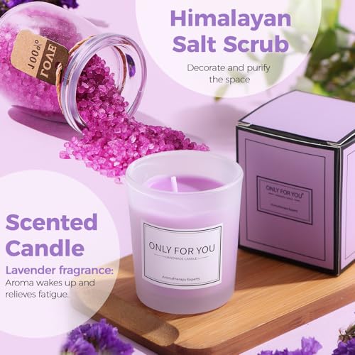 MEINESQIS Birthday Gifts for Women Gift Basket, Lavender Spa Gift Set with Cozy Flannel Blanket, Self Care Care Package Gi...