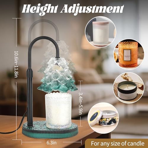 Christmas Tree Shaped Candle Warmer Lamp with Timer & Dimmer – Adjustable Wax Melt Lamp for Jar Candles, Home Decor Accent...