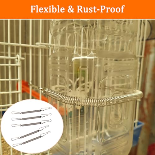 10 Pcs Spring Clips for Rabbit Water Bottles Springs Holder Metal Clips Hanger Replacement for Small Animal Cages Hold Wat...