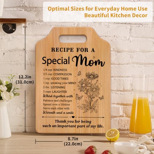 Gifts for Mom Mothers Day, Moms Birthday Gift Ideas, Recipe Cutting Board for Moms, Best Gifts for Mom Birthday, Christma...
