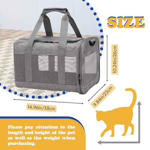 MUYG Pet Carrier Bag for Cats,Cat Soft-Sided Carriers Collapsible Ventilated Breathable Puppy Carrier for Small Dogs Airli...