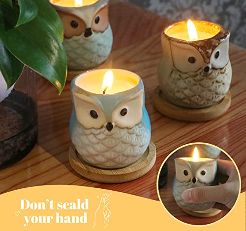Kinforse Scented Candles Birthday Gifts for Women, Owl Gifts for Women, 6 Pack Novelty Owl Aromatherapy Candle Bulk Gift f...