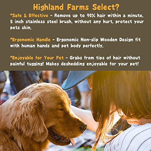 Deshedding Grooming Tool for Dogs, Cats & Horses, Ergonomic Design Wood Groom Brush, Professional Pet Groomer, Painlessly ...