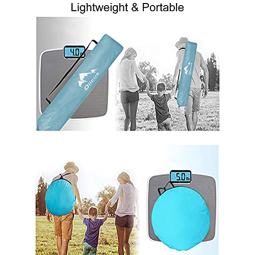 Oileus X-Large 4 Person Beach Tent Sun Shelter - Portable Sun Shade Instant Tent for Beach with Carrying Bag, Stakes, 6 Sa...