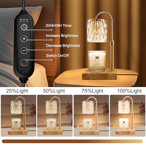 Honvinor Candle Warmer Lamp, Candle Warmer Light with Timer & Dimmer, Candle Warmer Lamp Adjustable Height, Compatible wit...