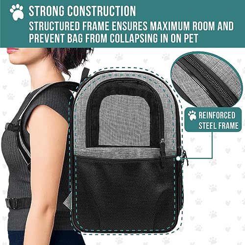 PetAmi Dog Backpack Carrier for Small Large Cat, Pet, Puppies, Ventilated Pet Hiking Backpack Travel Bag, Airline Approved...