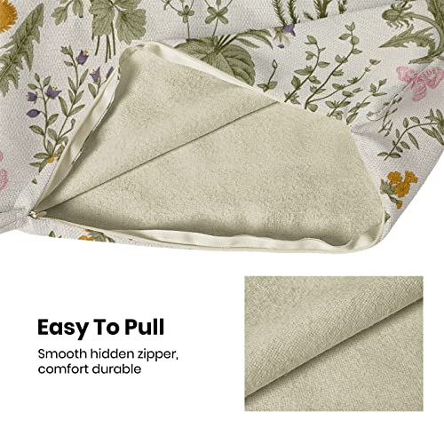 AEIOAE Spring Pillow Covers 20x20 Inch Set of 2,Sage Green Wild Flower Plant Throw Pillows Case,Seasonal Floral Outdoor De...