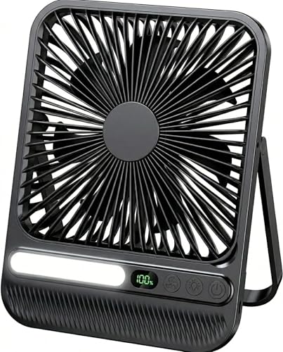 BIVBTP 7-Inch Portable Travel Fan, Cruise Ship Approved, 28H 8000mAh Ultra-Thin Quiet Rechargeable Battery Operated Desk F...
