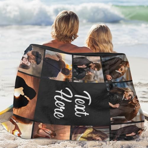 Printwoo Custom Blanket with Picture Text Customized Throw Personalized, Customizable, Photo Blankets Customize Gifts for ...