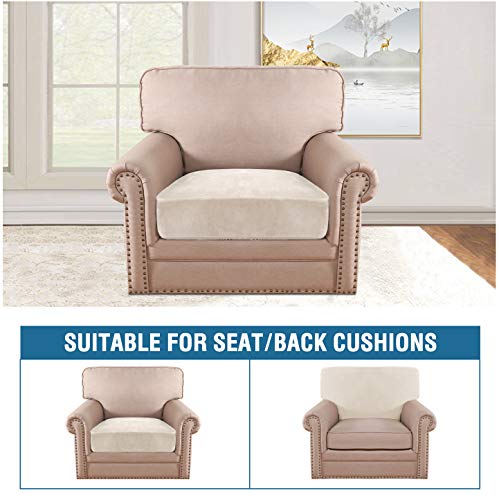 H.VERSAILTEX Velvet Stretch Couch Cushion Cover Plush Cushion Slipcover for Chair Cushion Furniture Protector Seat Cushion...