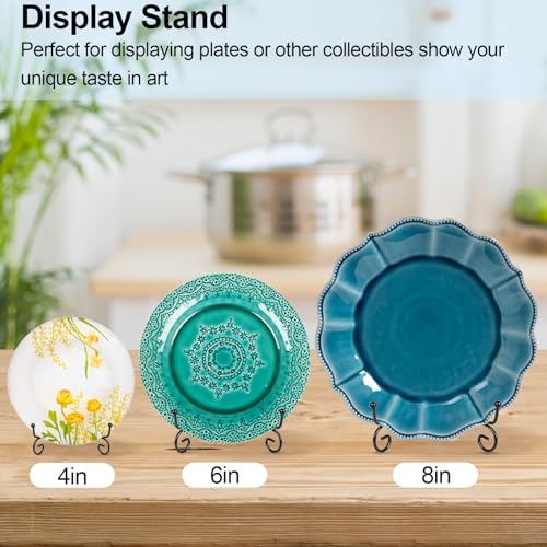 vivinin 6 Pack Plate Stands For Display (4 Inch, 6 Inch, 8 Inch), Plate Holder 3 Size Picture Frame Stand of Metal, Frame ...