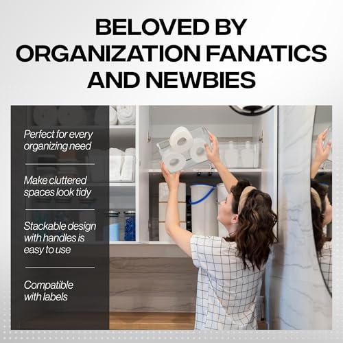 ClearSpace Clear Plastic Storage Bins – Pantry Organizers & Storage Containers, Cabinet Organizer - Home Organization Must...