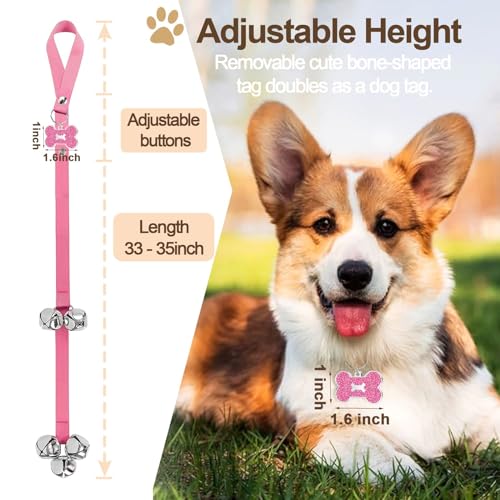 KEXIAVA 2 Pack Dog Door Bells Dog Doorbell to go Outside Puppy Train Bell for Dogs to Ring to go Potty Puppy Toilet Traini...