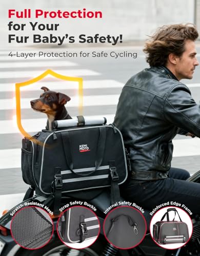 KEMIMOTO Motorcycle Dog Carrier Expandable, Airline Approved Pet Carrier Shoulder for Small Dogs & Cats Under 17 lbs, 18x1...