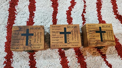 JB&C Premium Jewelry Box - Small Wooden Rosary Box Holder, 3.75 x 3 x 2 inches for First Communion, Prayer Cross Trinket B...